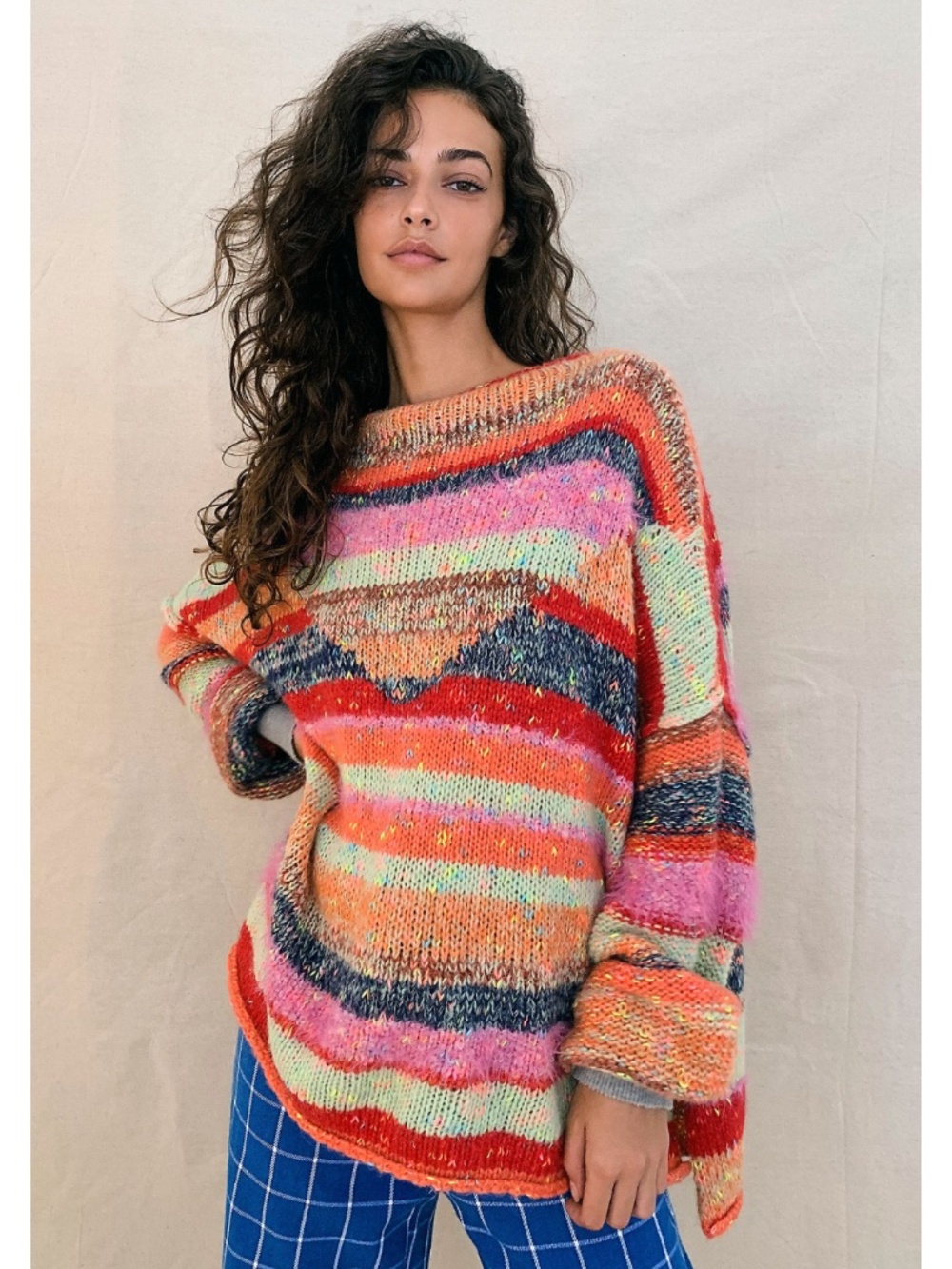 NEW Free People String Lights Pullover Be Your Own Rainbow XS
